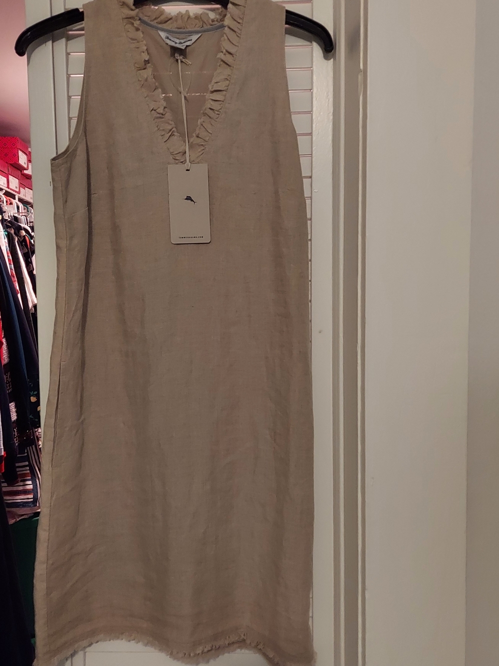 Tommy Bahama Sleeveless Linen  Dress in Beige